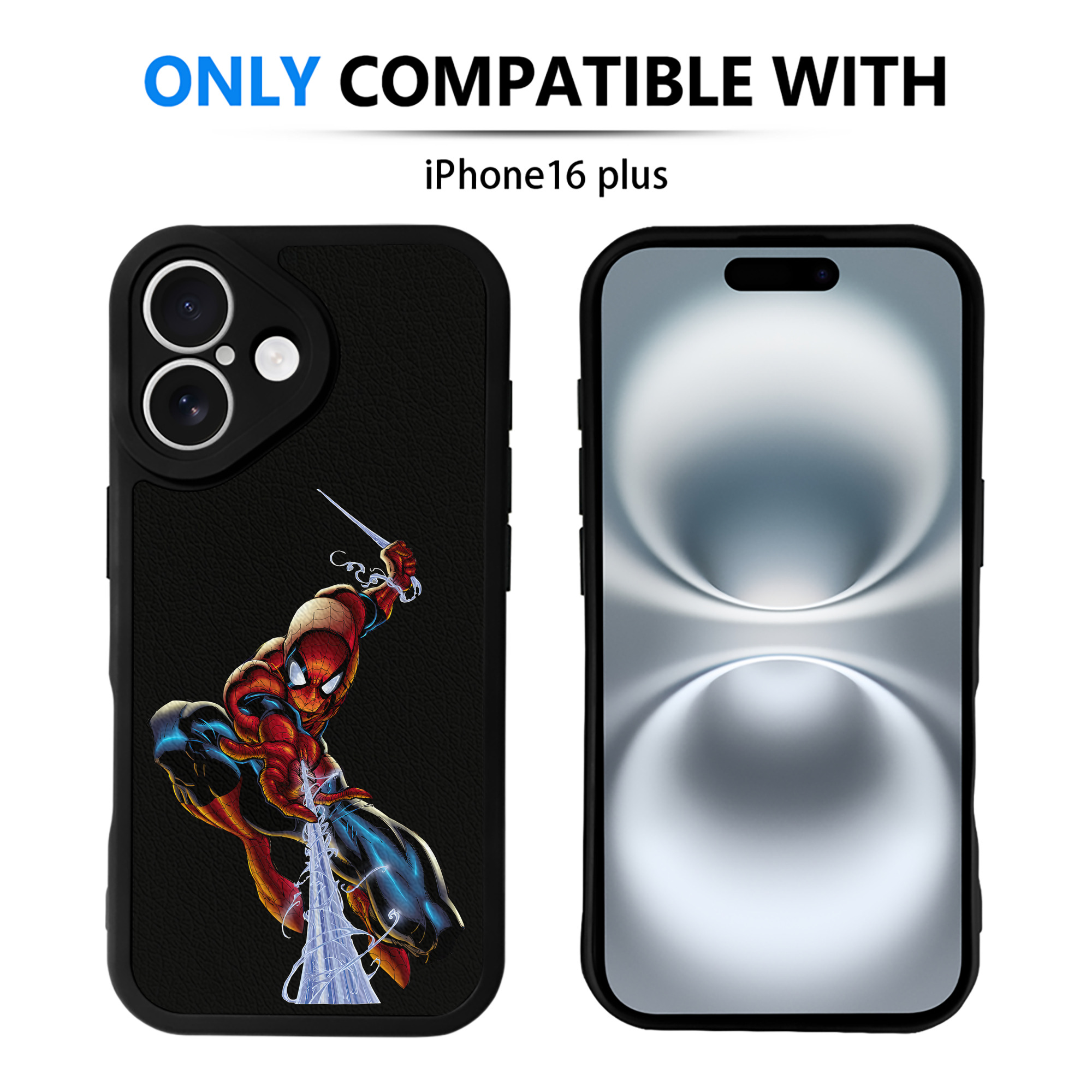 Spider Man スパイダーマン 【iPhone 16シリーズ対応】シリコンスマホケース（レザー調） 材質：シリコン